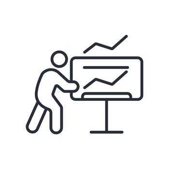 presentation icon. .Editable stroke.linear style sign for use web design,logo.Symbol illustration. vector