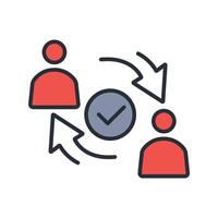 Reciprocity icon. .Editable stroke.linear style sign for use web design,logo.Symbol illustration. vector