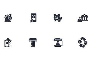 Bank icon set..Editable stroke.linear style sign for use web design,logo.Symbol illustration. vector