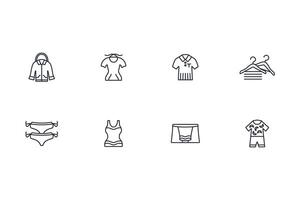 Clothes icon set..Editable stroke.linear style sign for use web design,logo.Symbol illustration. vector