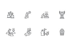 death icon set..Editable stroke.linear style sign for use web design,logo.Symbol illustration. vector