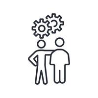 Team Building icon. .Editable stroke.linear style sign for use web design,logo.Symbol illustration. vector