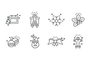 Christmas icon set..Editable stroke.linear style sign for use web design,logo.Symbol illustration. vector