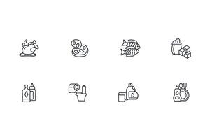 grocery icon set..Editable stroke.linear style sign for use web design,logo.Symbol illustration. vector