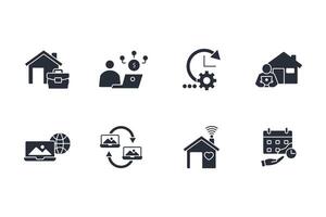 working from home icon set..Editable stroke.linear style sign for use web design,logo.Symbol illustration. vector