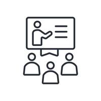 seminar icon. .Editable stroke.linear style sign for use web design,logo.Symbol illustration. vector