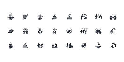 Altruism icon set..Editable stroke.linear style sign for use web design,logo.Symbol illustration. vector