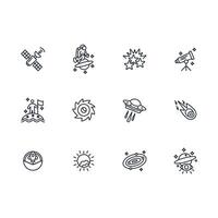 Astronomy icon set..Editable stroke.linear style sign for use web design,logo.Symbol illustration. vector