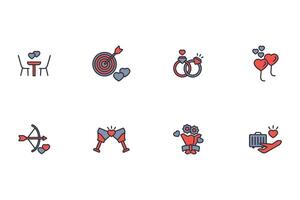 Honeymoon icon set..Editable stroke.linear style sign for use web design,logo.Symbol illustration. vector