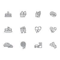 Fast food icon set..Editable stroke.linear style sign for use web design,logo.Symbol illustration. vector