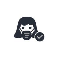 women with face icon. .Editable stroke.linear style sign for use web design,logo.Symbol illustration. vector