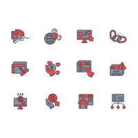 Website icon set..Editable stroke.linear style sign for use web design,logo.Symbol illustration. vector