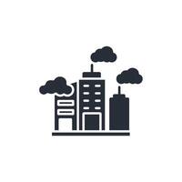city Pollution icon. .Editable stroke.linear style sign for use web design,logo.Symbol illustration. vector