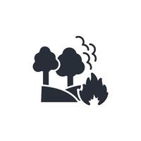 Forest fire icon. .Editable stroke.linear style sign for use web design,logo.Symbol illustration. vector