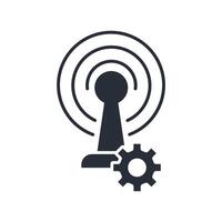 broadcast icon. .Editable stroke.linear style sign for use web design,logo.Symbol illustration. vector