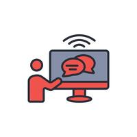 online icon. .Editable stroke.linear style sign for use web design,logo.Symbol illustration. vector