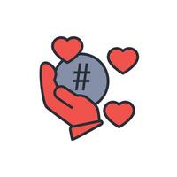 Social media icon. .Editable stroke.linear style sign for use web design,logo.Symbol illustration. vector