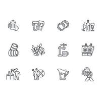 Beer icon set..Editable stroke.linear style sign for use web design,logo.Symbol illustration. vector
