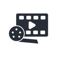 film icon. .Editable stroke.linear style sign for use web design,logo.Symbol illustration. vector