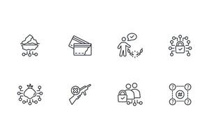 Dark web icon set..Editable stroke.linear style sign for use web design,logo.Symbol illustration. vector