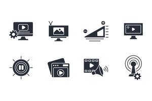 media icon set..Editable stroke.linear style sign for use web design,logo.Symbol illustration. vector