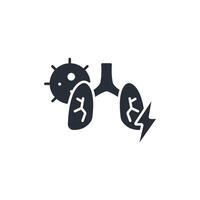 Pneumonia icon. .Editable stroke.linear style sign for use web design,logo.Symbol illustration. vector