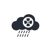 acid rain icon. .Editable stroke.linear style sign for use web design,logo.Symbol illustration. vector