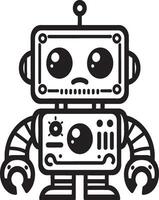 A robot with a sad face on a white background vector