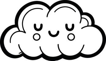 A cartoon cloud with a smiley face vector