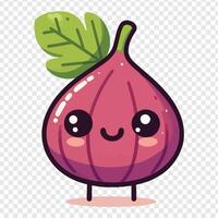 An illustration of a cute onion with a leaf vector