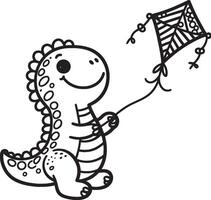 Dinosaur coloring pages for kids vector