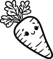 A cartoon carrot with eyes and leaves vector