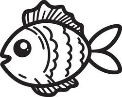 Fish coloring pages for kids vector