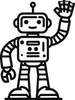A robot waving with one hand up vector