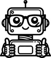 A robot with glasses and a thumbs up vector