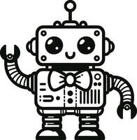 A robot with a bow tie and a smile vector