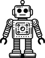 A robot is standing in a line on a white background vector