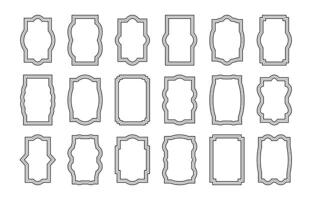Simple outline vertical frames with editable stroke. Blank templates to decorate text. Greeting or wedding border. vector