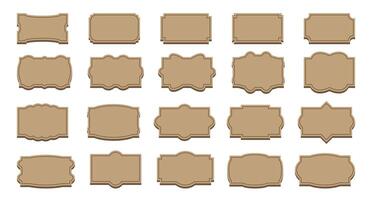 Decorative vintage frames. Retro ornamental rectangle with empty place for text. Ornate textborder. Antique museum beige picture. vector