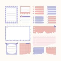 Hand drawn notebook label illustration set vector