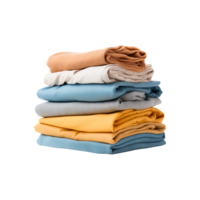 Stacks of folded fabric in various colors on an isolated background. Suitable for textile design projects and concept backgrounds png