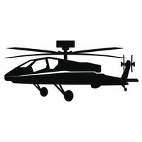 Silhouette of a Military Attack Helicopter. vector