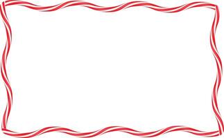 Christmas twisted lollipops. Rectangular wavy frame with red and white stripe. Christmas and New Year template for cards, banner, flyer . Festive Xmas frame. illustration vector