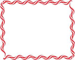 Christmas twisted lollipops. Rectangular wavy frame with red and white stripe. Christmas and New Year template for cards, banner,flyer . Festive Christmas frame. illustration vector
