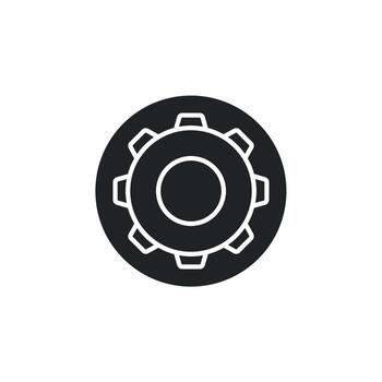 ajuste icono blanco antecedentes aislado imagen con un negro circulo vector