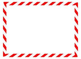Candy cane rectangle frame. Christmas ribbon with red and white stripes. Greeting card with New Year or Christmas decorating border vector