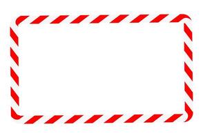 Candy cane rectangle frame. Christmas ribbon red and white stripes. Greeting card with New Year or Christmas decorating border vector