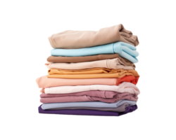 Stacks of folded fabric in various colors on an isolated background. Suitable for textile design projects and concept backgrounds png