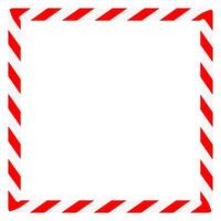 Candy cane frame. Christmas ribbon with red and white stripes. Greeting card with New Year or Christmas decorating border vector