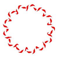 Candy cane round frame. Christmas ribbon with red and white stripes. Greeting card with New Year or Christmas decorating border vector